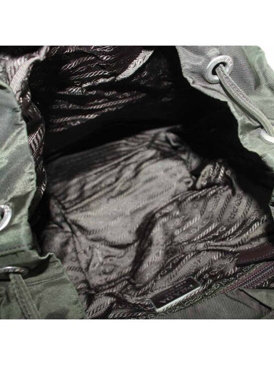 Prada Backpack Day Nylon Leather Triangular Plate Tag Green main image 8